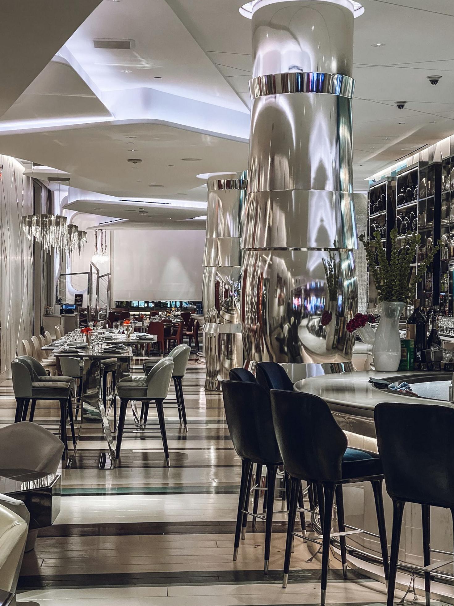 Modern restaurant bar view