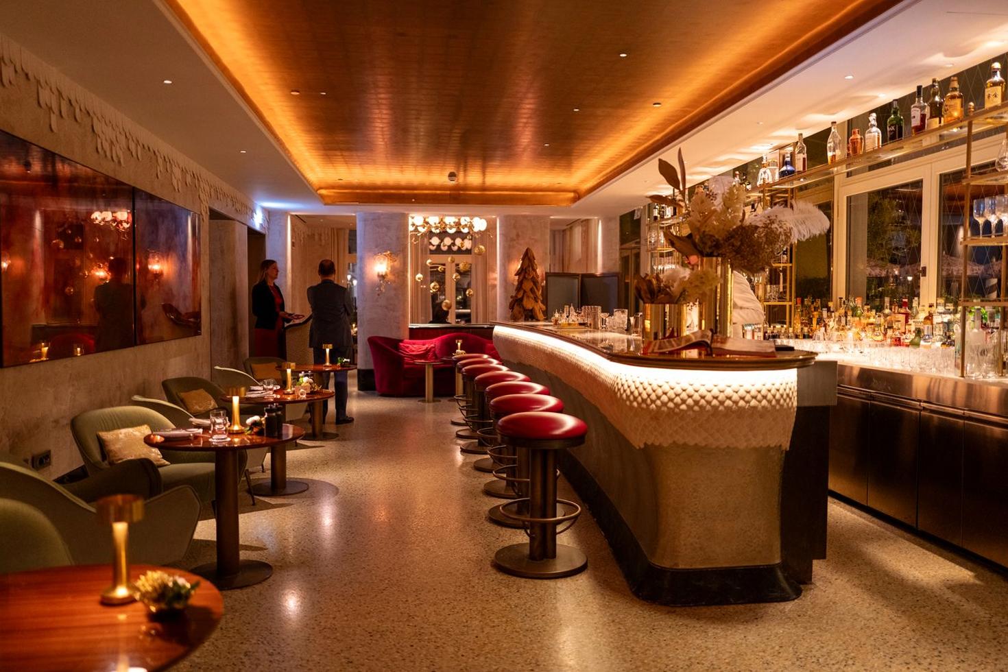 Elegant Kirkasmuisto Hotel dining room with ambient lighting