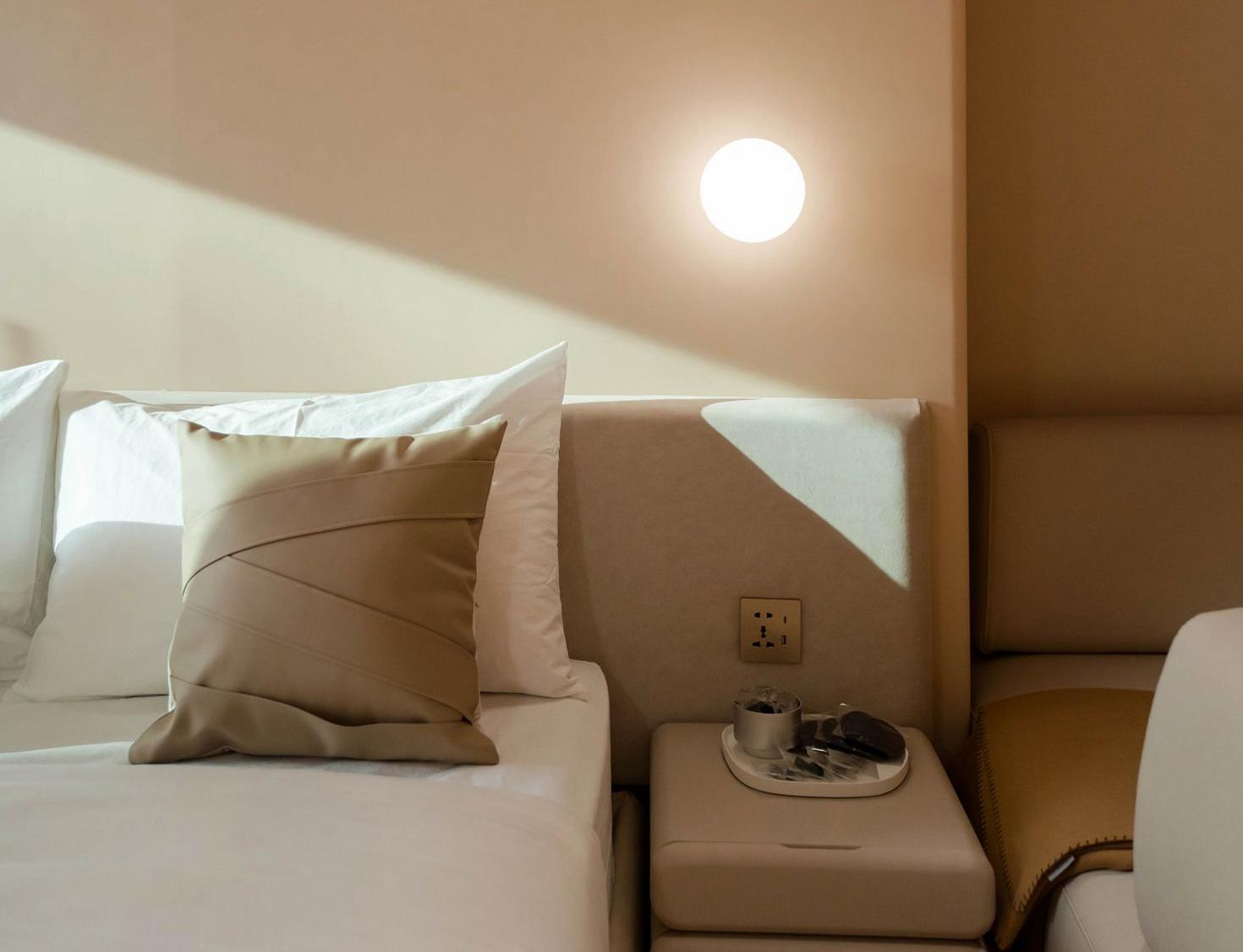 Soft lit bedroom interior