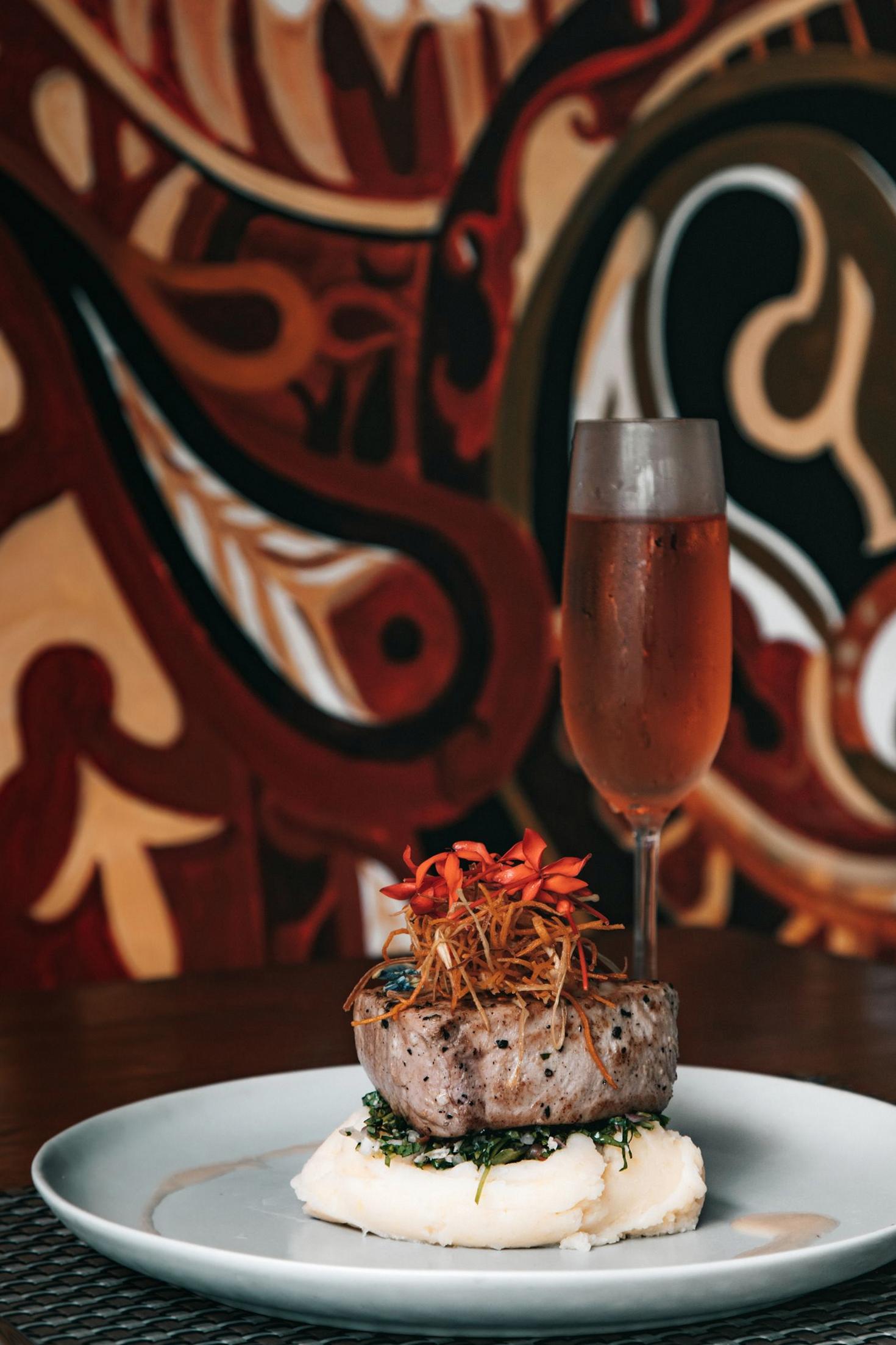 Elegant plating of gourmet food